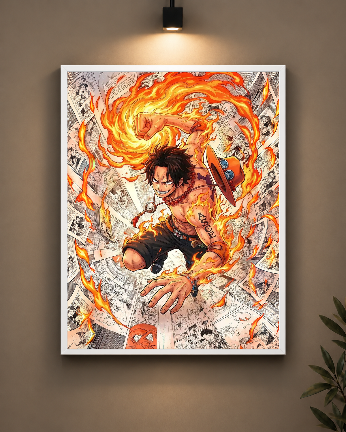 Ace Flame Fist Frame in black frame - PrintIt
