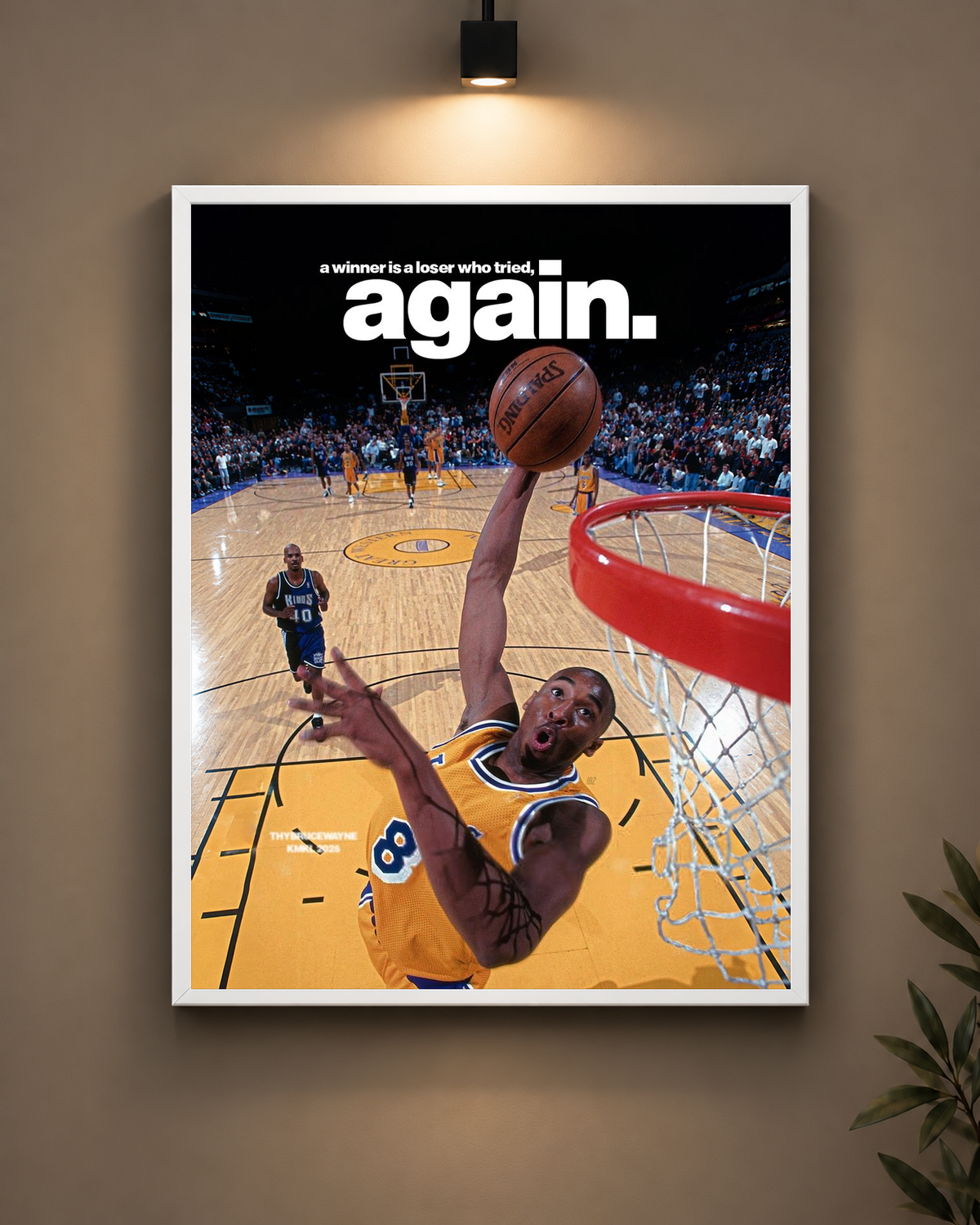 Kobe Try Again Frame in white frame - PrintIt