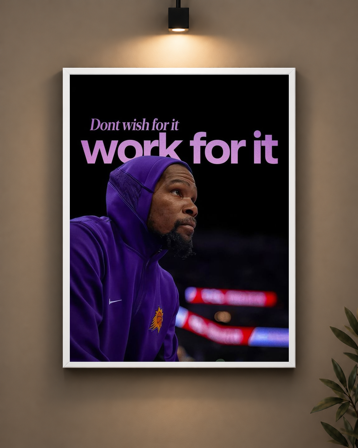 Work For It Frame in white frame - PrintIt