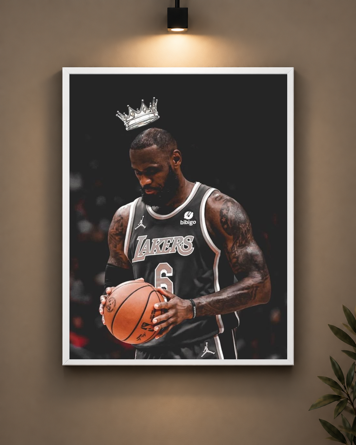 LeBron Crowned Frame in white frame - PrintIt