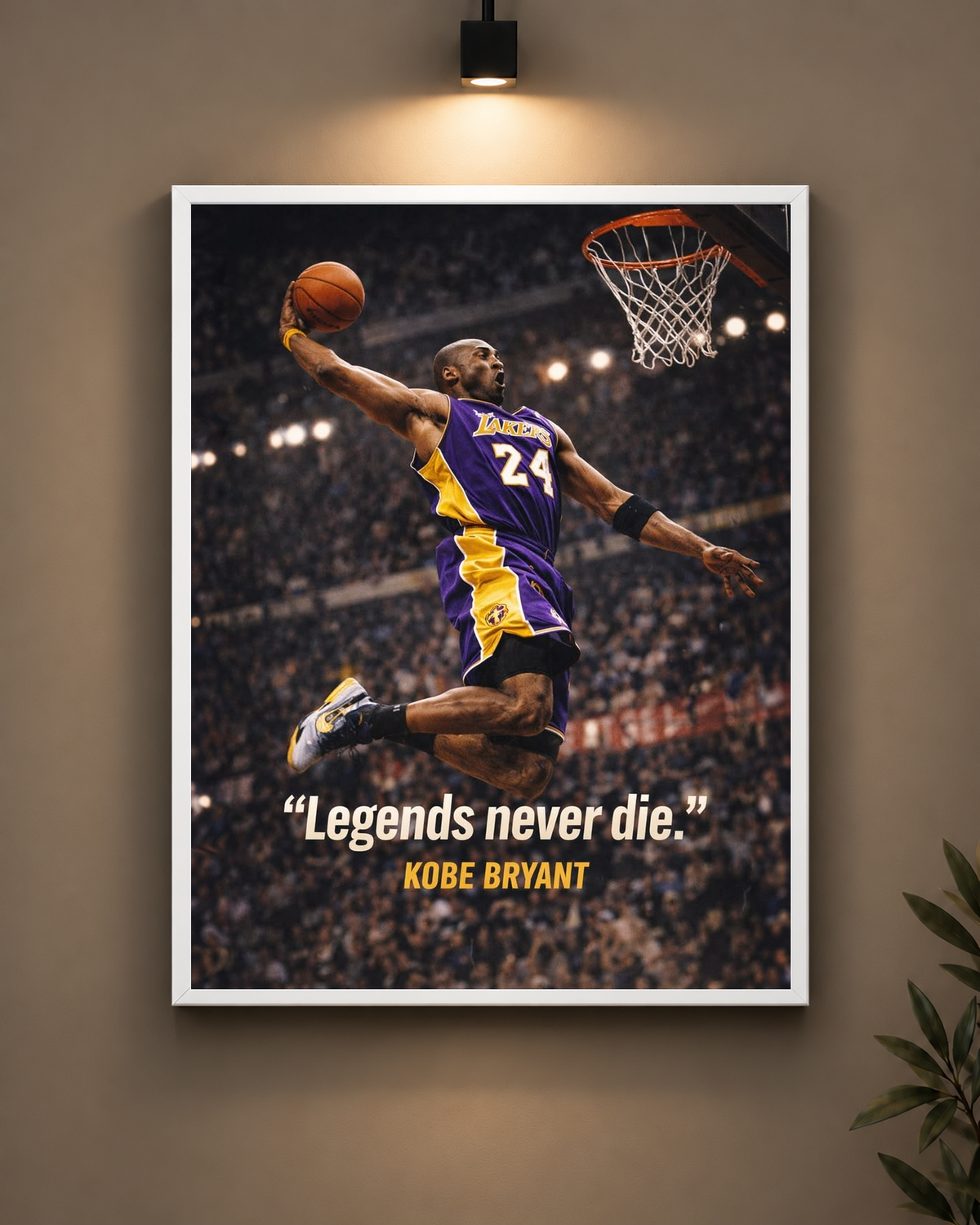 Kobe Legends Never Die Frame in white frame - PrintIt