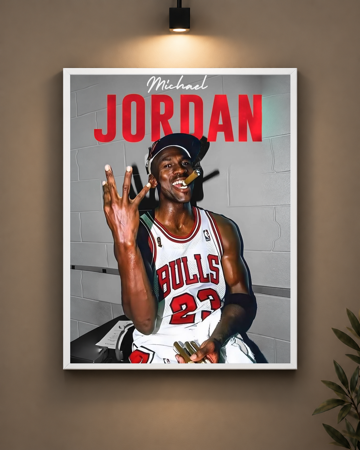 Michael Jordan Championship Rings Frame in black frame - PrintIt