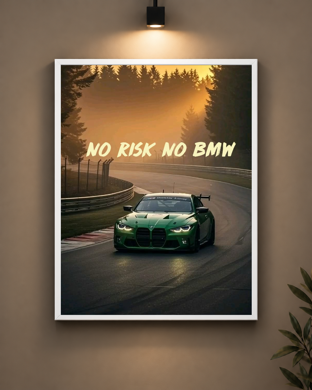 BMW No Risk No BMW Frame in white frame - PrintIt