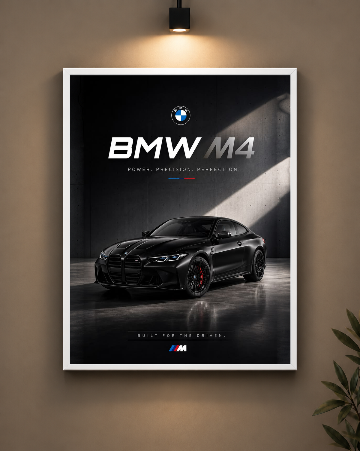BMW M4 Black Frame in white frame - PrintIt