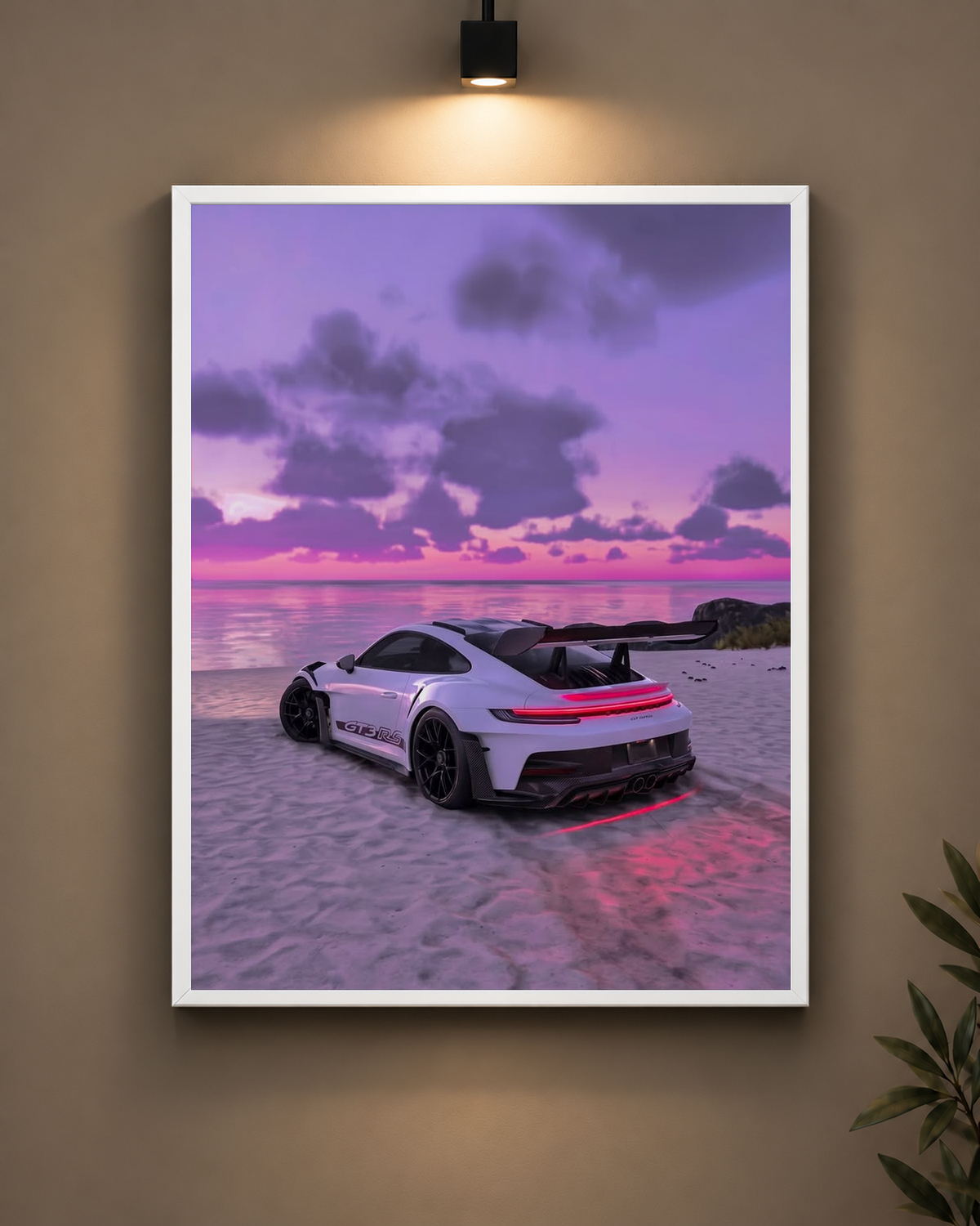 Porsche Sunset Drive Frame in black frame - PrintIt