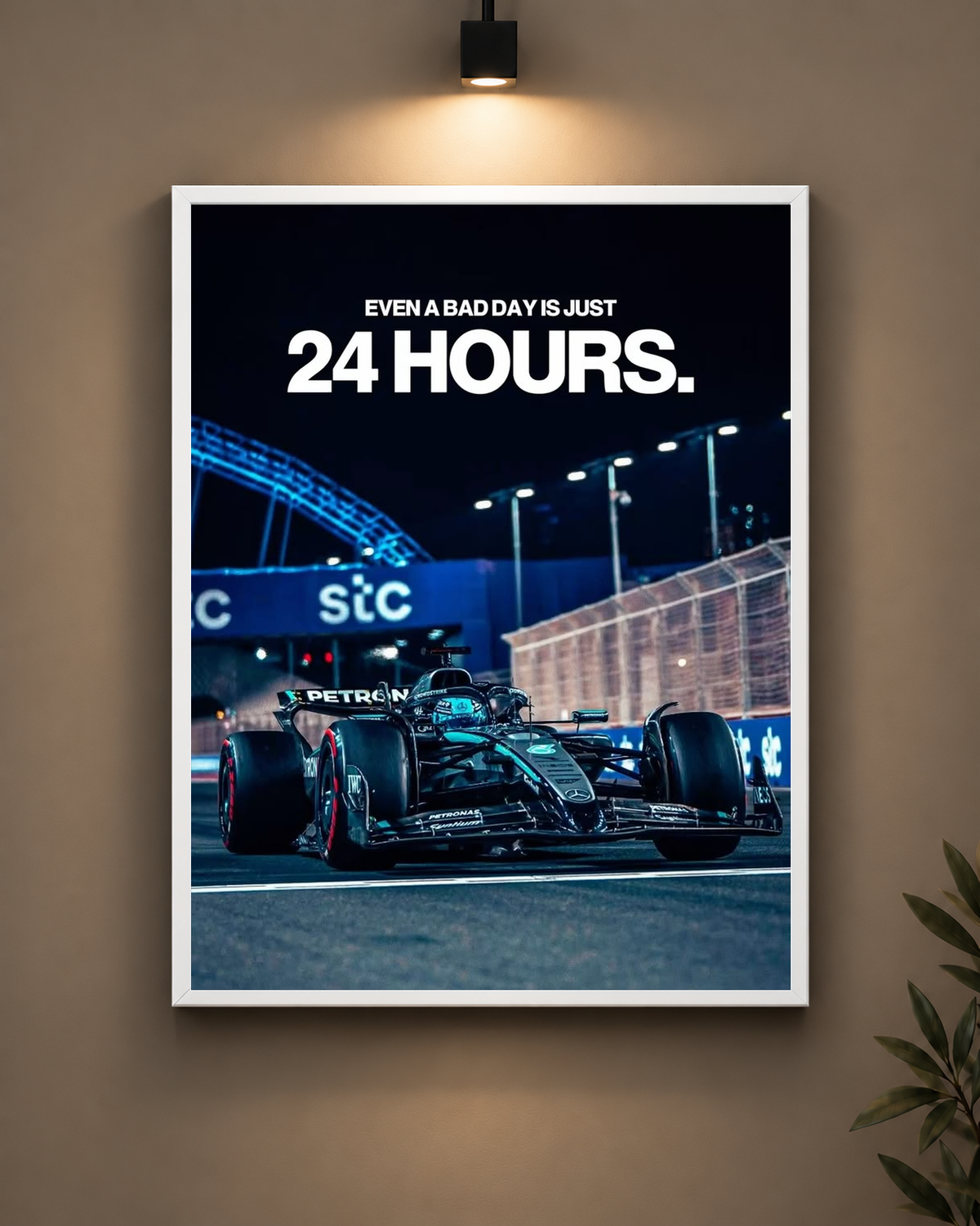 Mercedes 24 Hours Frame in white frame - PrintIt