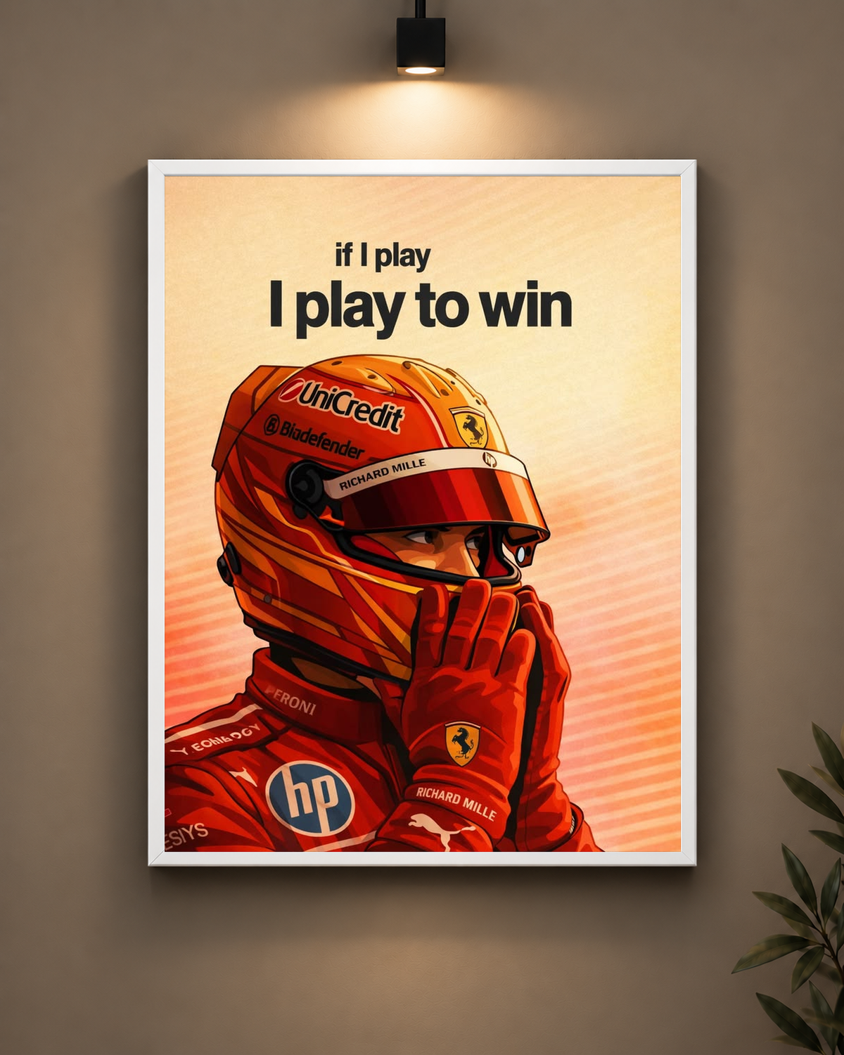 Charles Leclerc Play to Win Frame in black frame - PrintIt