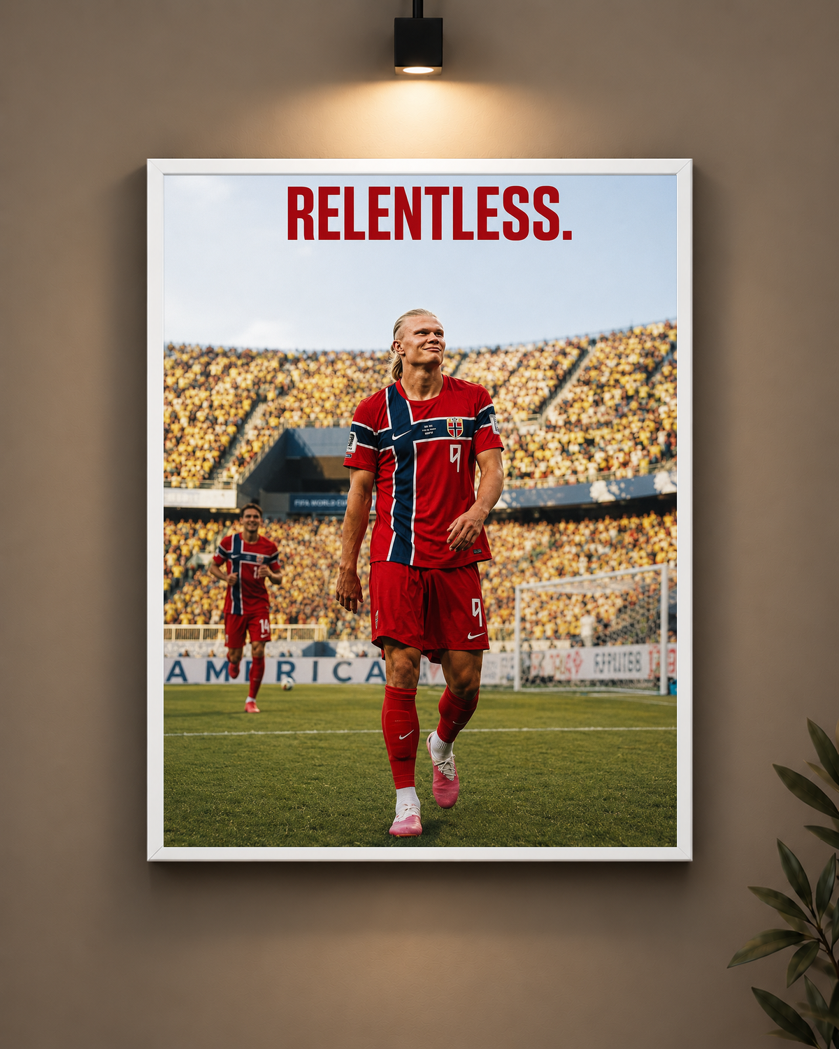 Haaland Relentless Frame in white frame - PrintIt