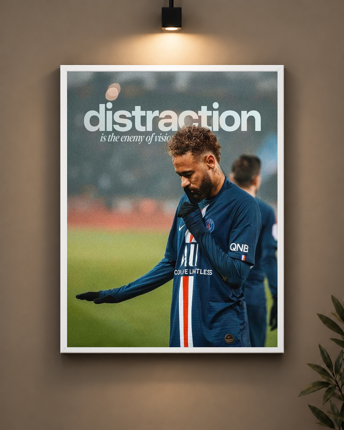 Neymar Distraction Frame in white frame - PrintIt