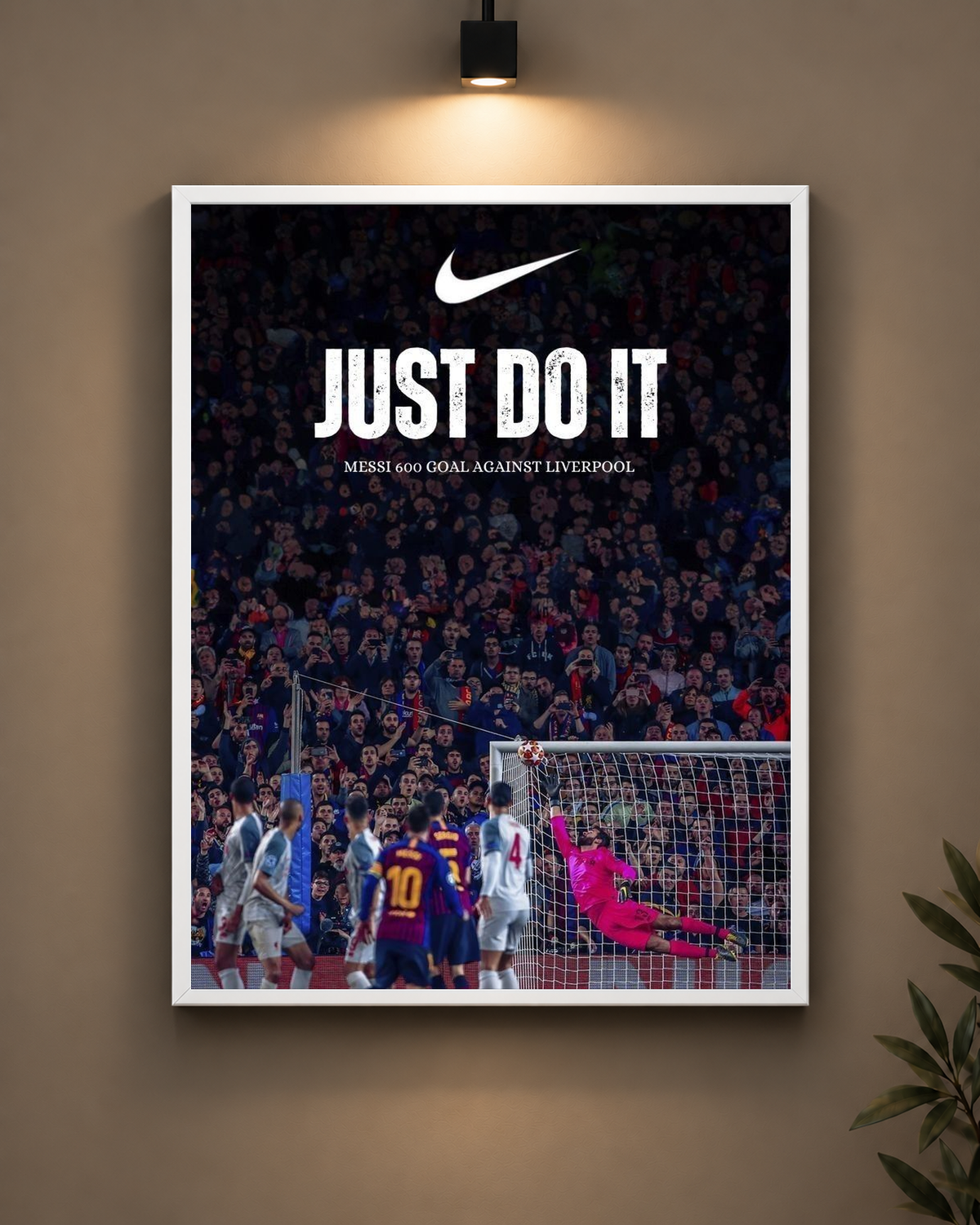 Messi Just Do It Frame in white frame - PrintIt