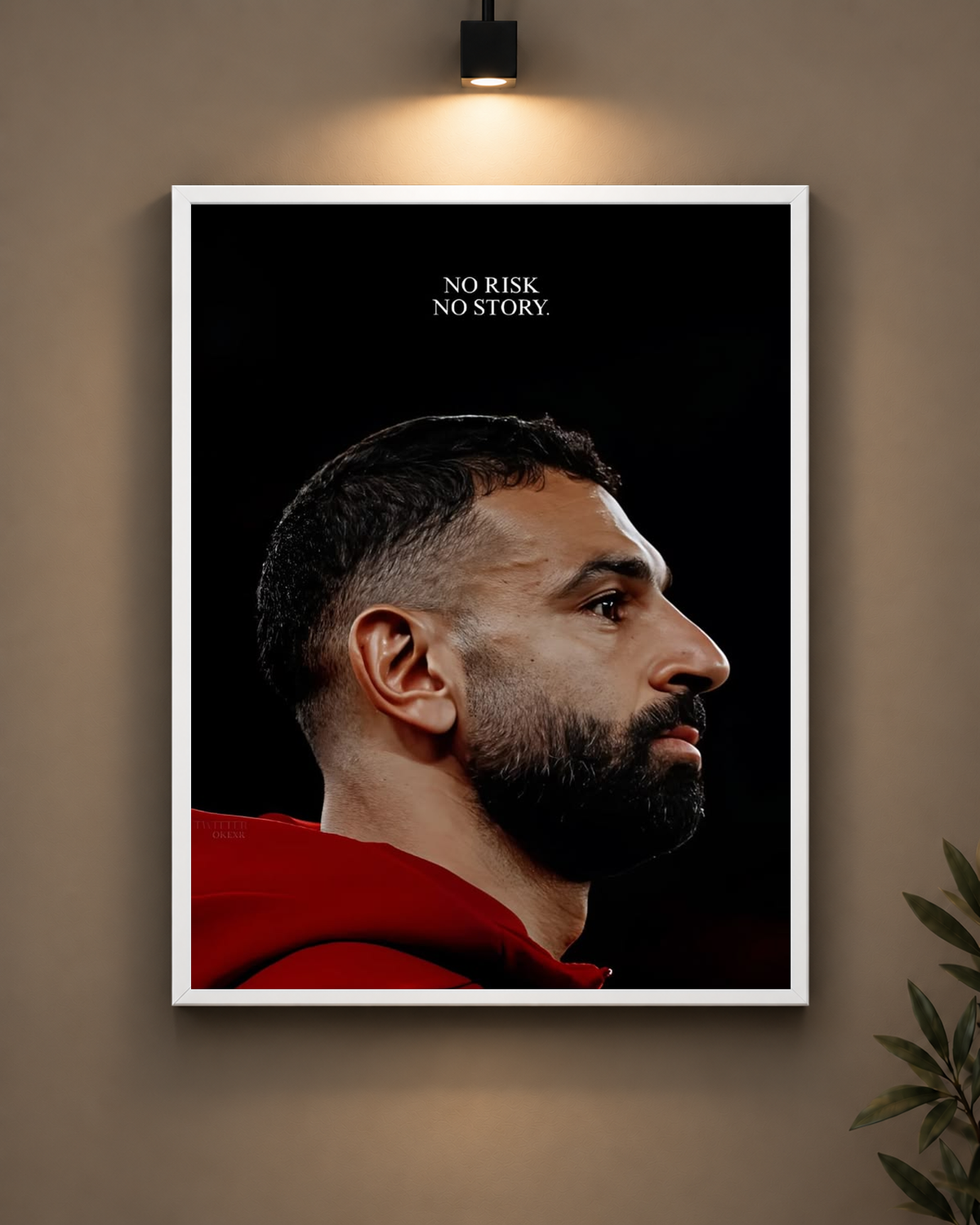 Salah No Risk No Story Frame in white frame - PrintIt