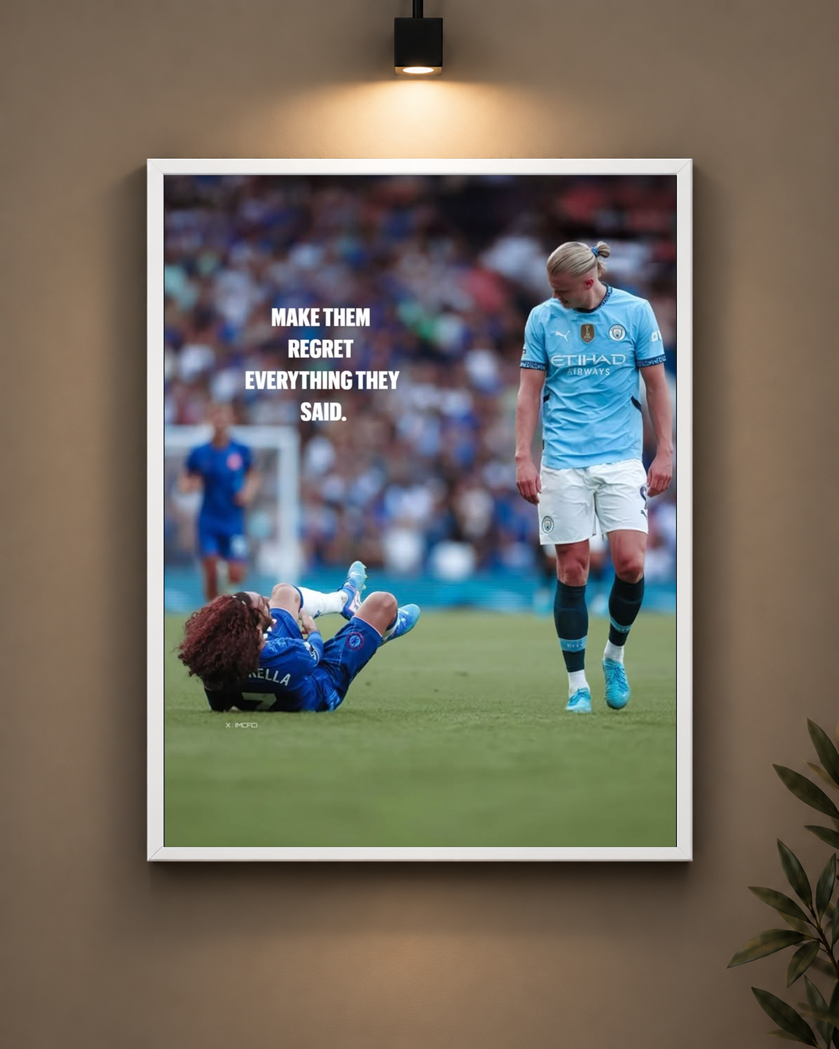 Haaland Make Them Regret Frame in white frame - PrintIt