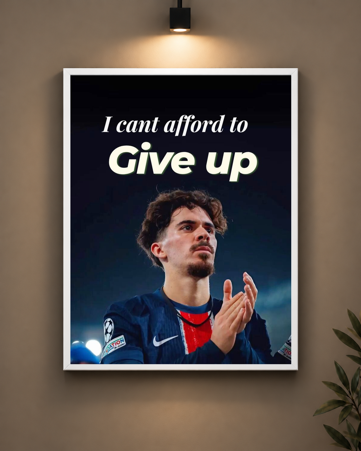 Vitinha Give Up Frame in white frame - PrintIt