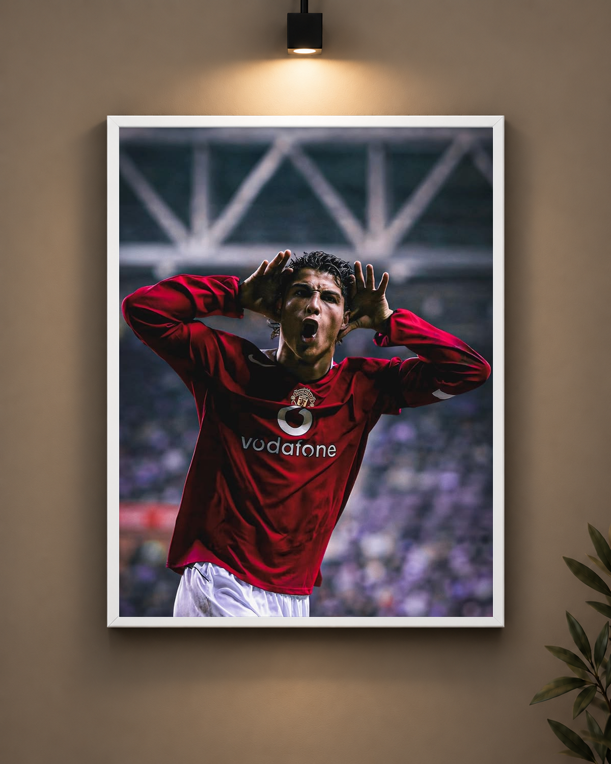 Ronaldo Manchester United Frame in white frame - PrintIt