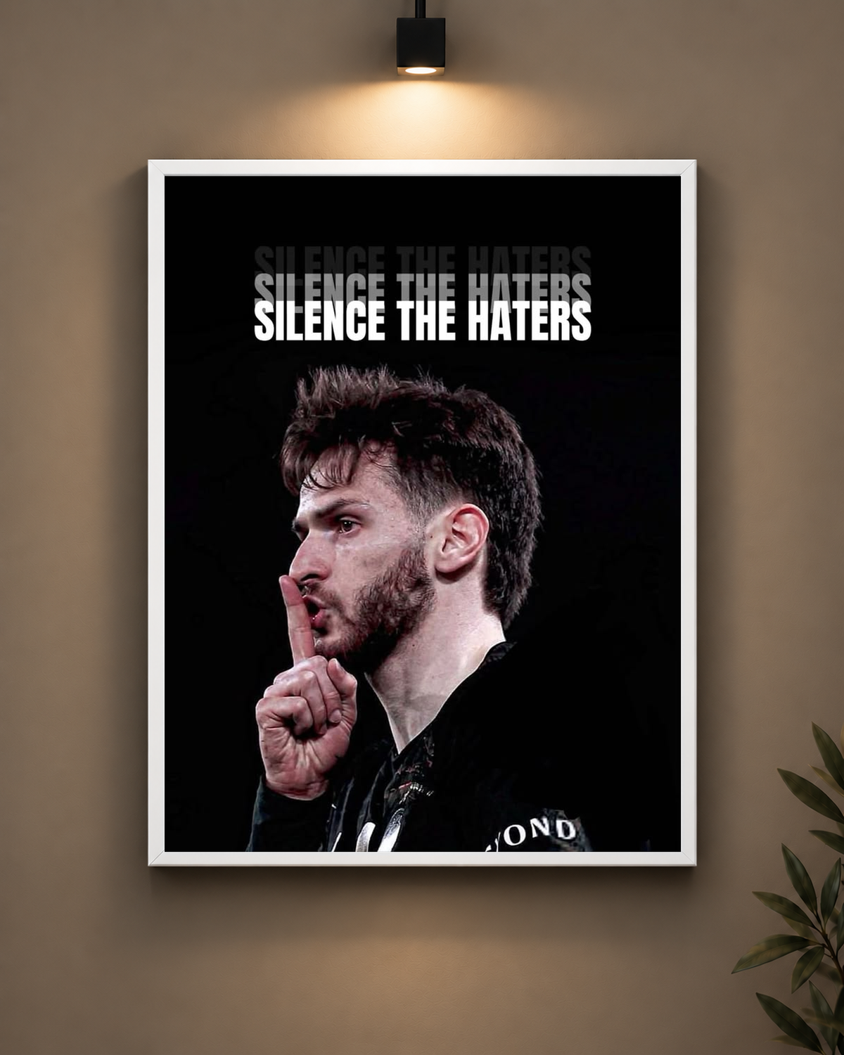 Silence the Haters Football Frame in black frame - PrintIt