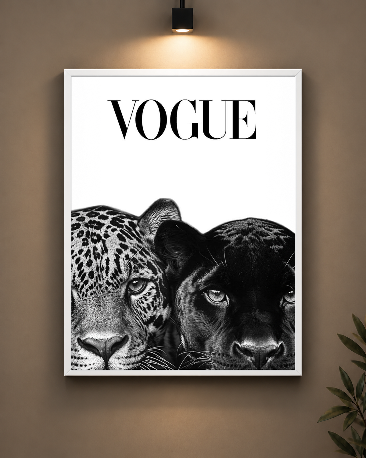 Vogue Leopards Frame in black frame - PrintIt