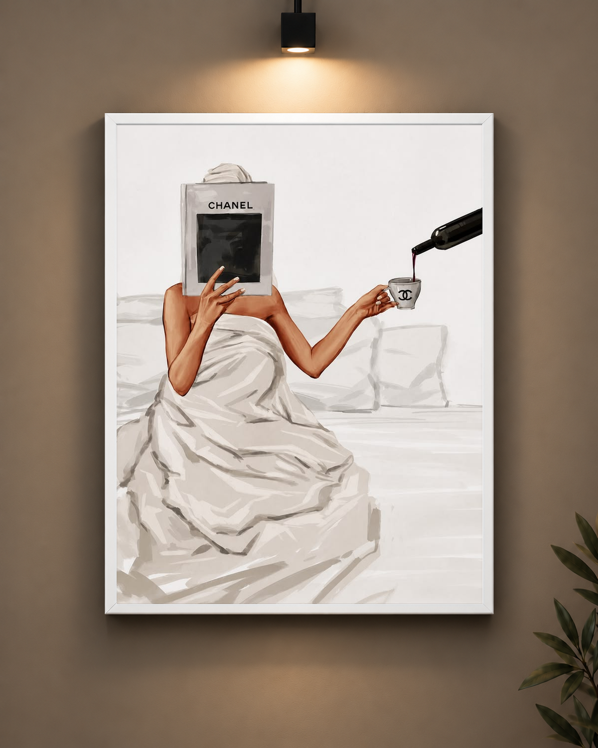 Chanel Book and Wine Frame in black frame - PrintIt