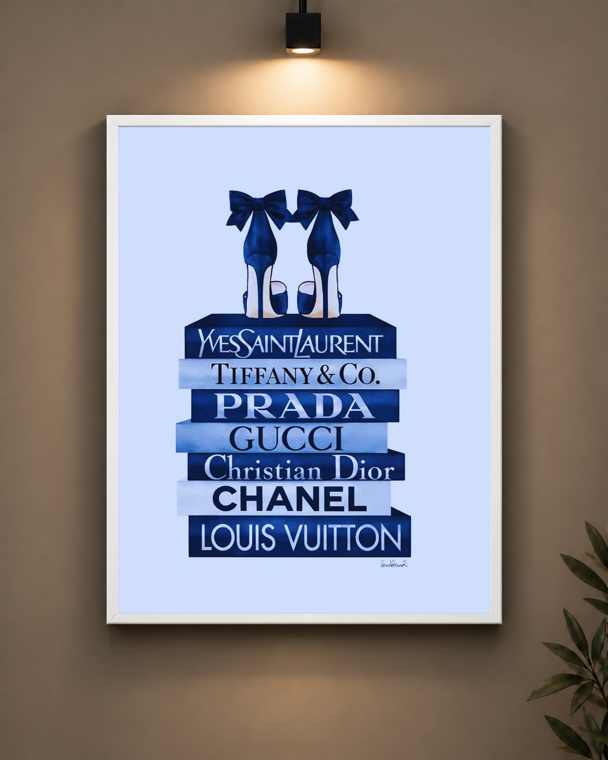 Blue Designer Brands Frame in black frame - PrintIt