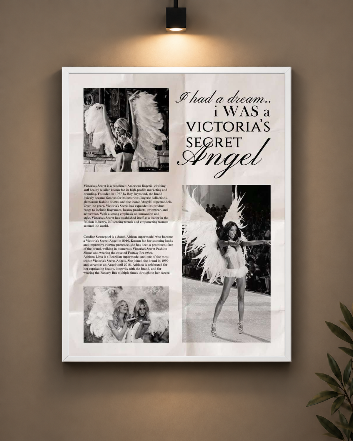 Victoria’s Secret Angel Collage Frame in black frame - PrintIt