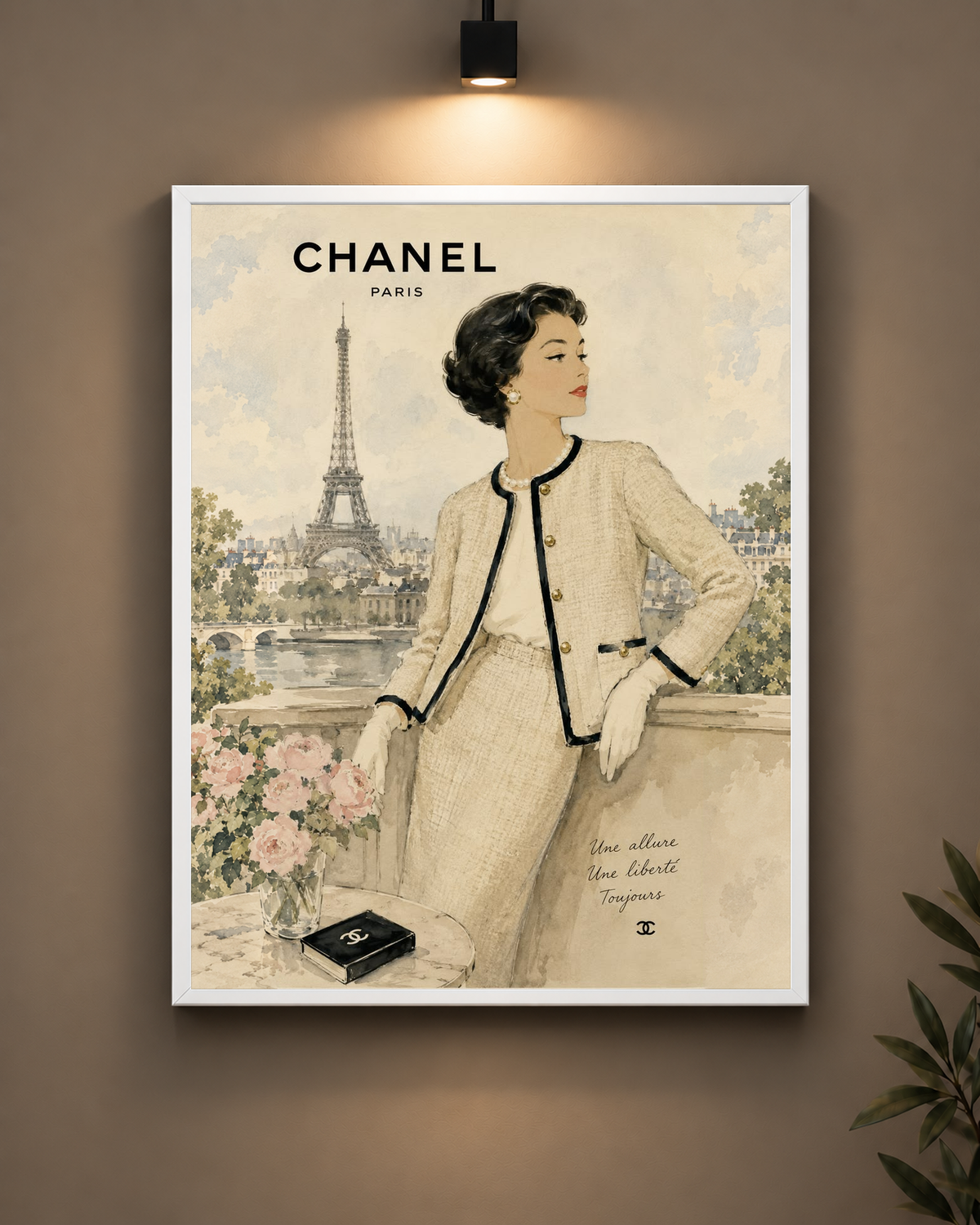 Chanel Paris Illustration Frame in black frame - PrintIt