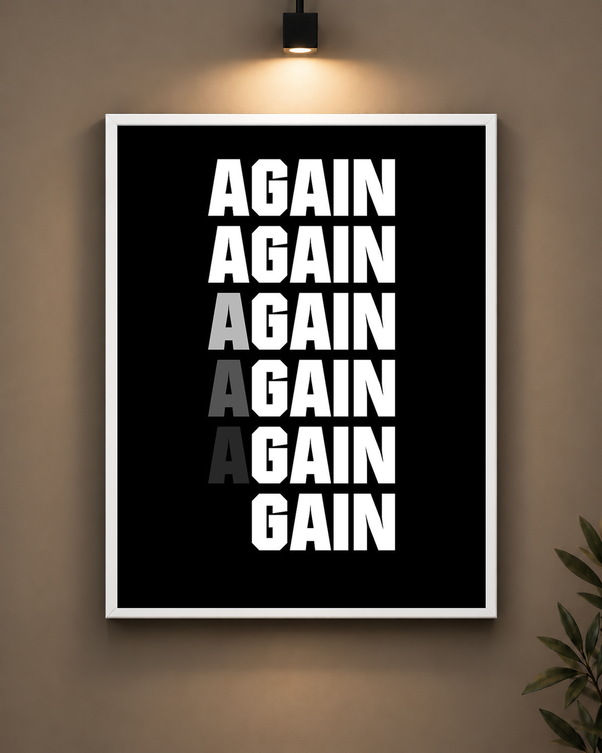 Again Again Again Frame in black frame - PrintIt