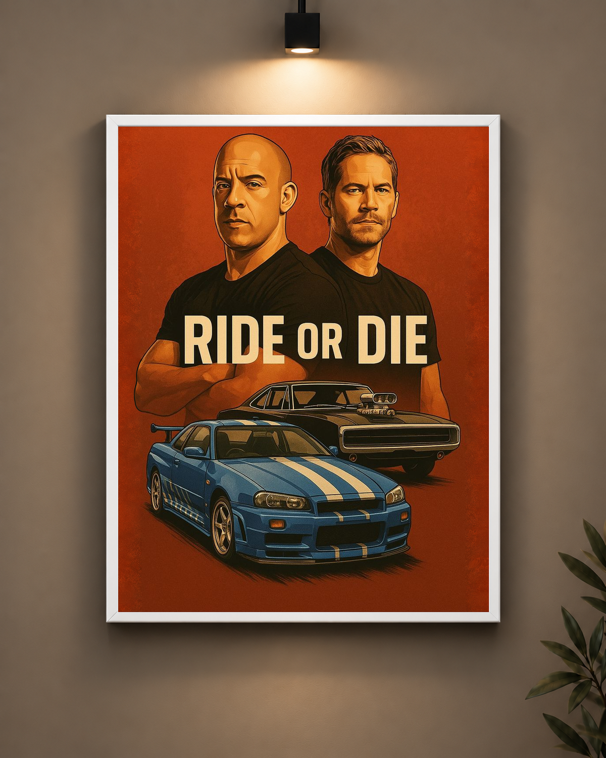 Fast And Furious Frame in black frame - PrintIt