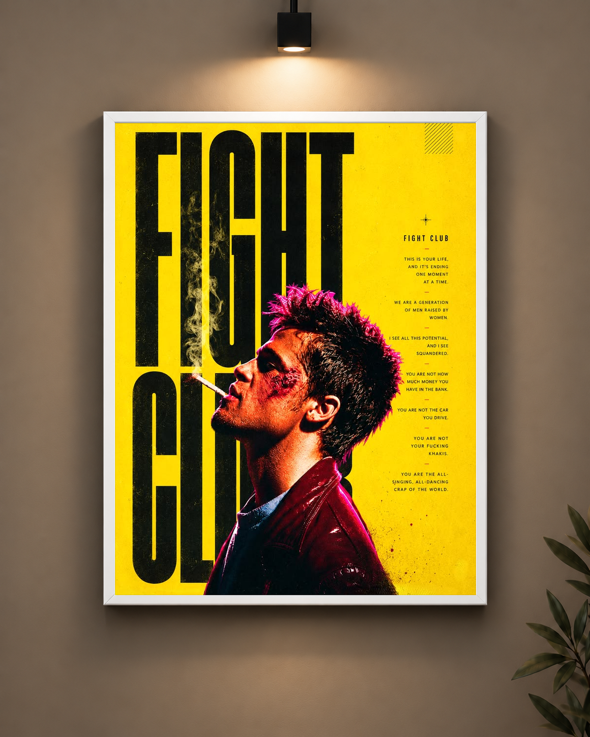 Tyler Durden Fight Club Frame in black frame - PrintIt