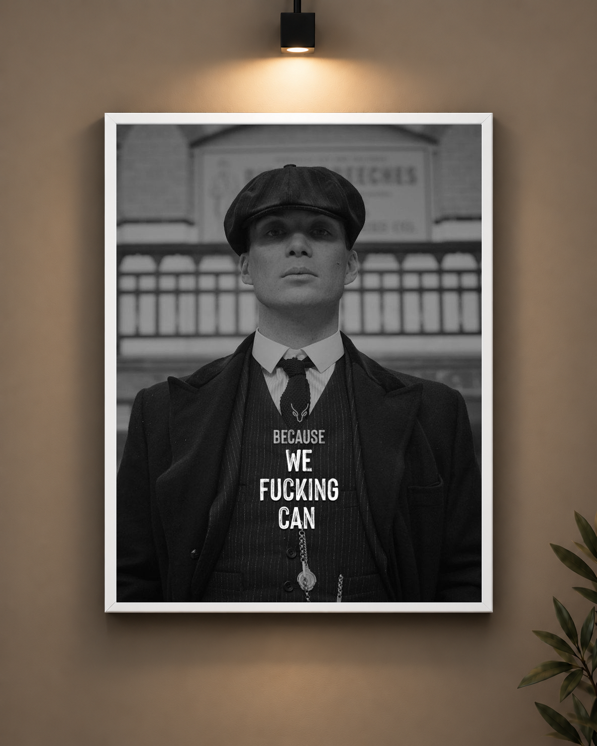 Thomas Shelby Black and White Frame in black frame - PrintIt