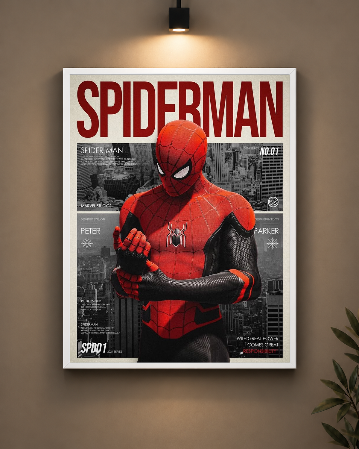 Spider-Man Comic Cover Frame in black frame - PrintIt