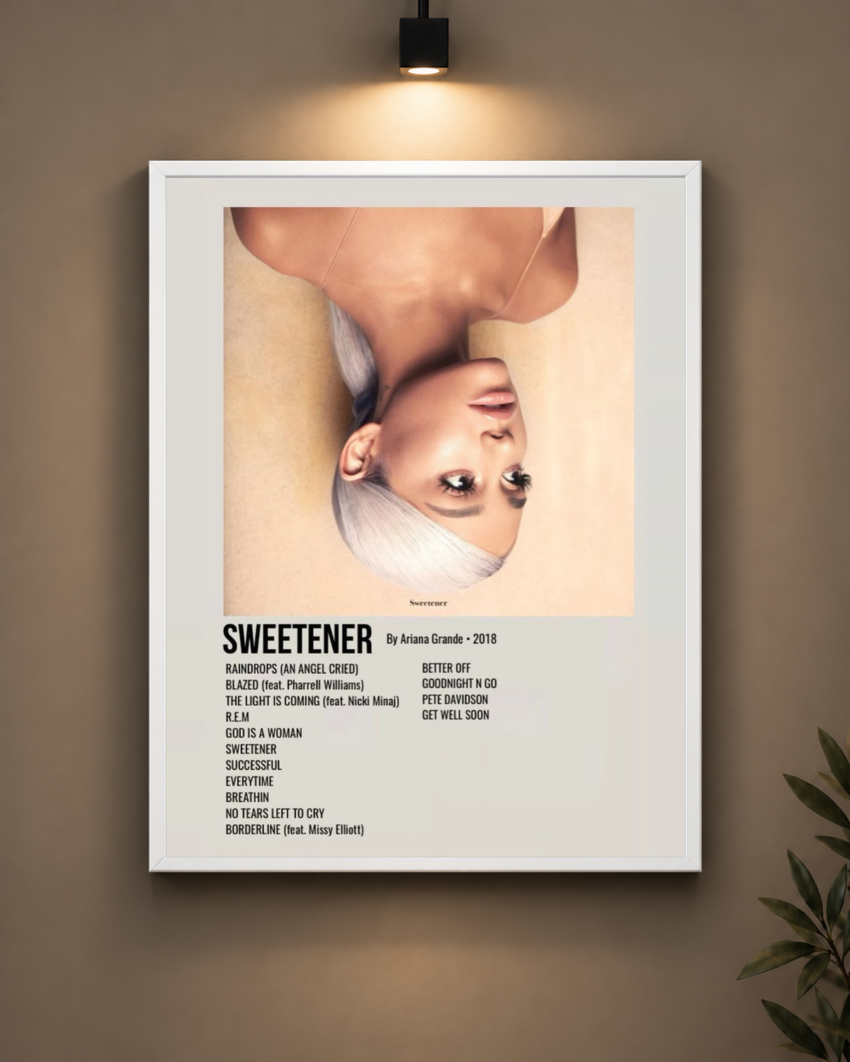 Ariana Grande Sweetener Frame in black frame - PrintIt