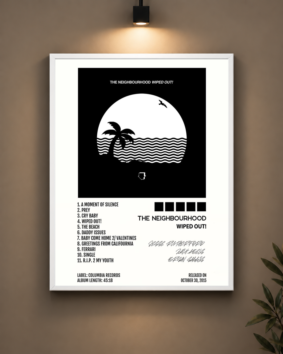 The Neighbourhood Wiped Out Frame in black frame - PrintIt