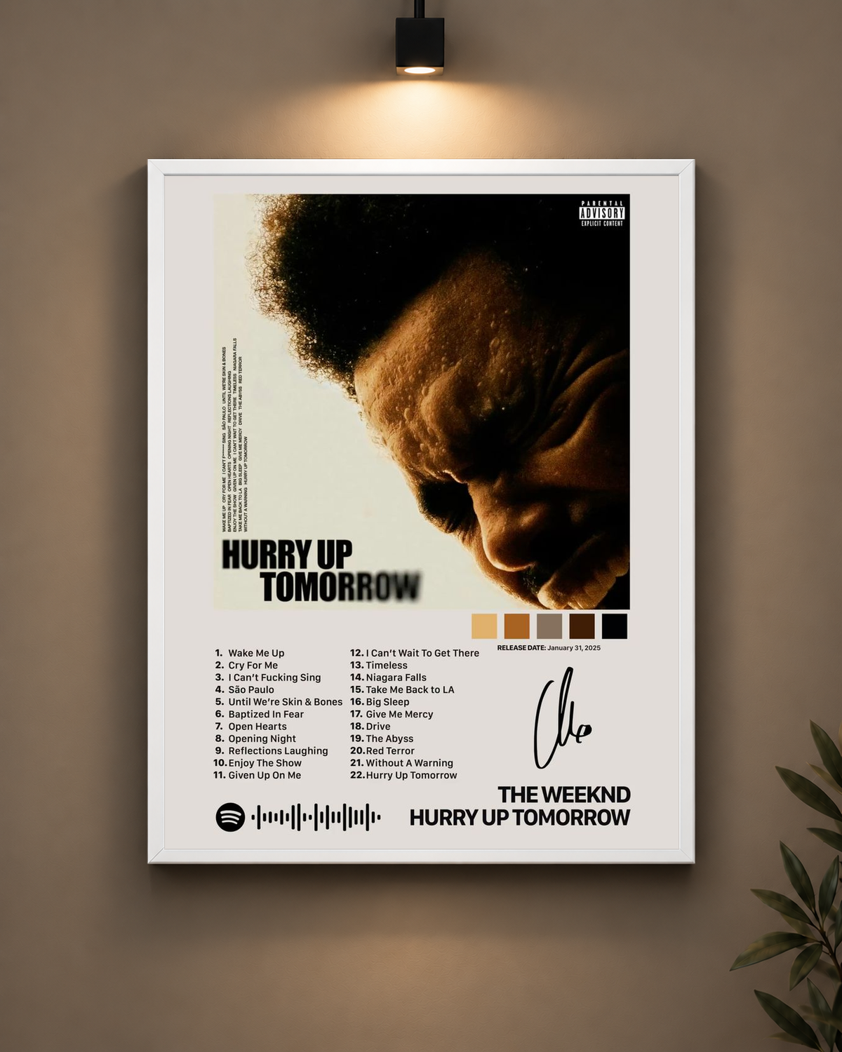 Hurry Up Tomorrow Frame in black frame - PrintIt