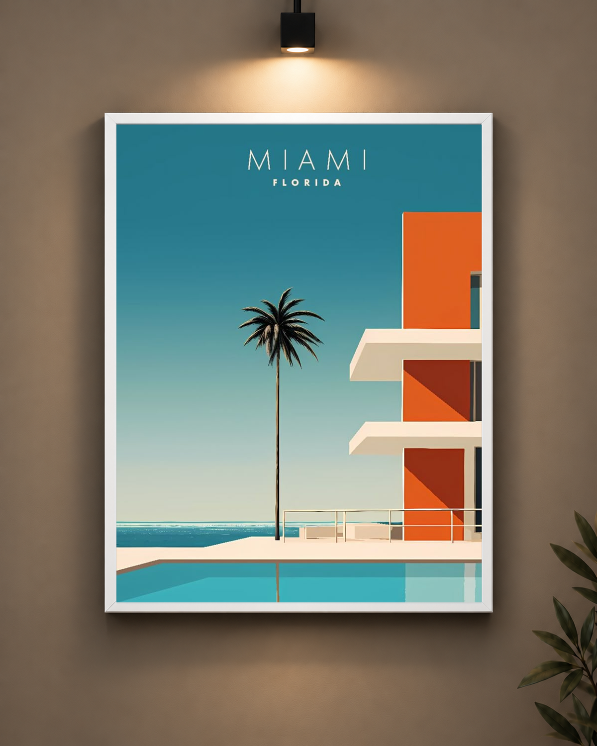 Miami Art Deco Frame in black frame - PrintIt