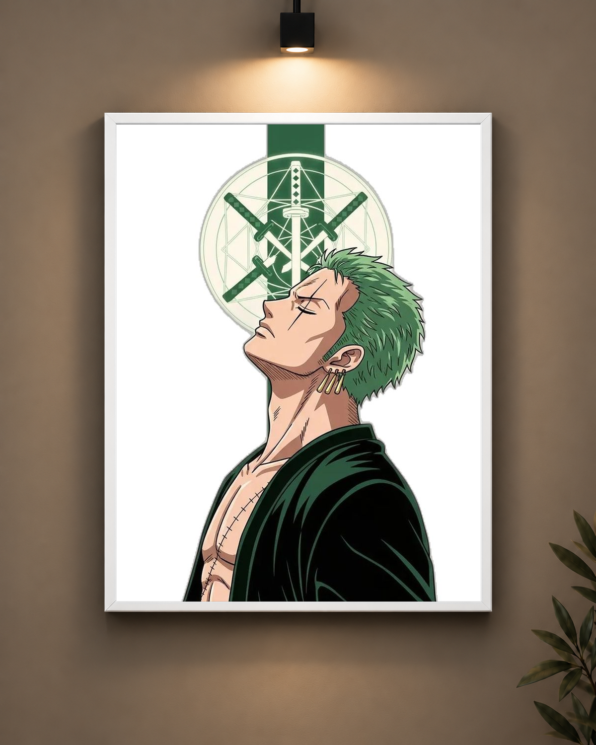 Zoro Three Swords Frame in black frame - PrintIt