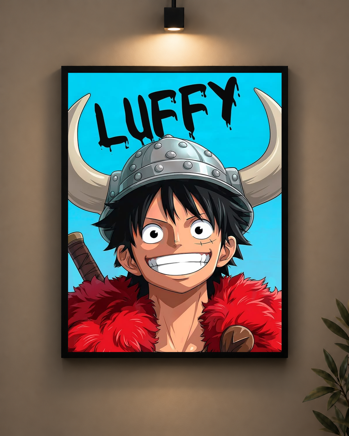 Luffy Viking Adventure Frame in black frame - PrintIt