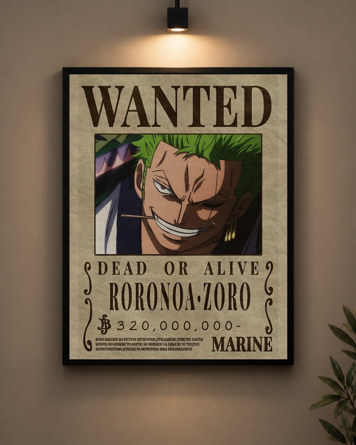 Zoro Vintage Wanted Frame in black frame - PrintIt