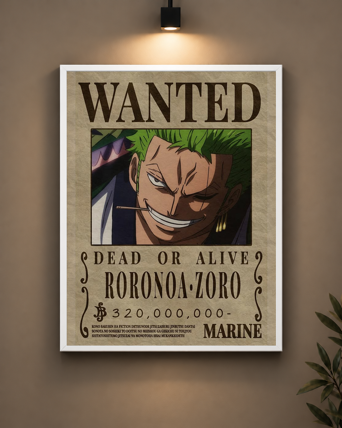Zoro Vintage Wanted Frame in black frame - PrintIt