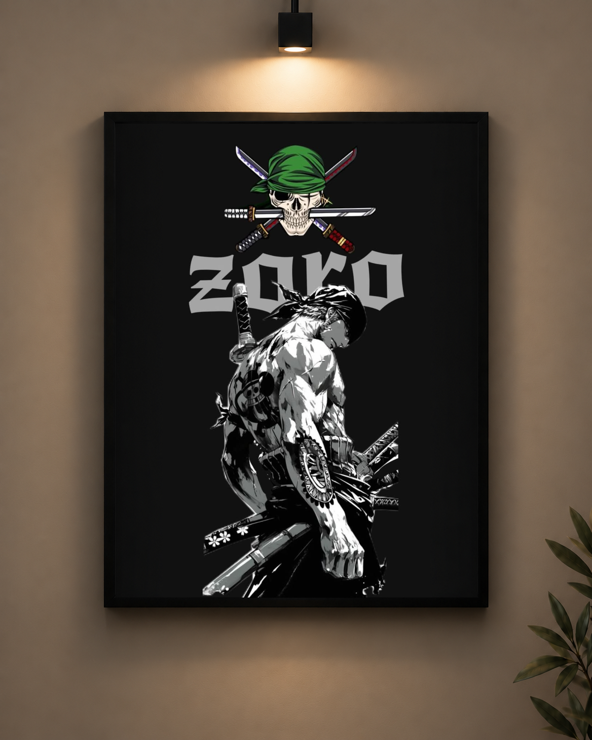 Zoro Three-Sword Legacy Frame in black frame - PrintIt