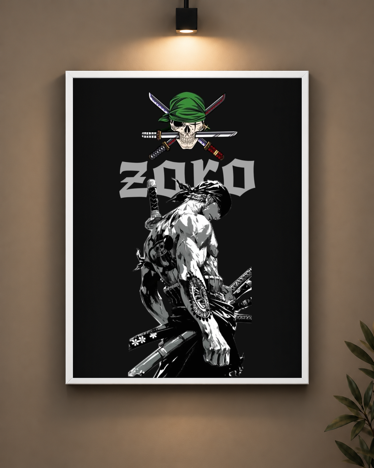 Zoro Three-Sword Legacy Frame in black frame - PrintIt