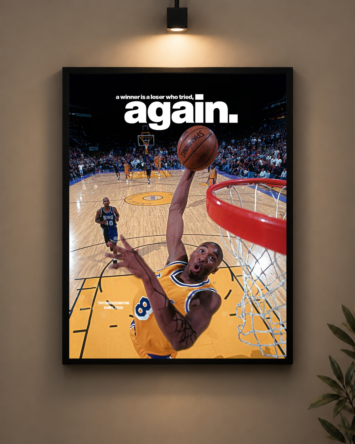 Kobe Try Again Frame in black frame - PrintIt