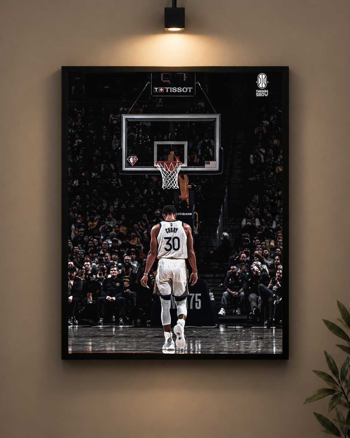 Curry Three Point Shot Frame in black frame - PrintIt