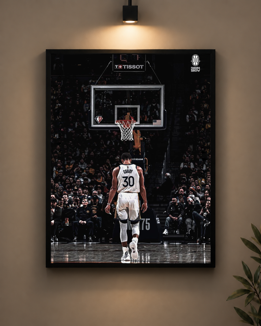 Curry Three Point Shot Frame in black frame - PrintIt
