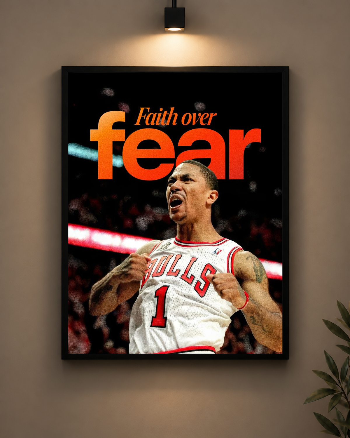 Faith Over Fear Frame in black frame - PrintIt