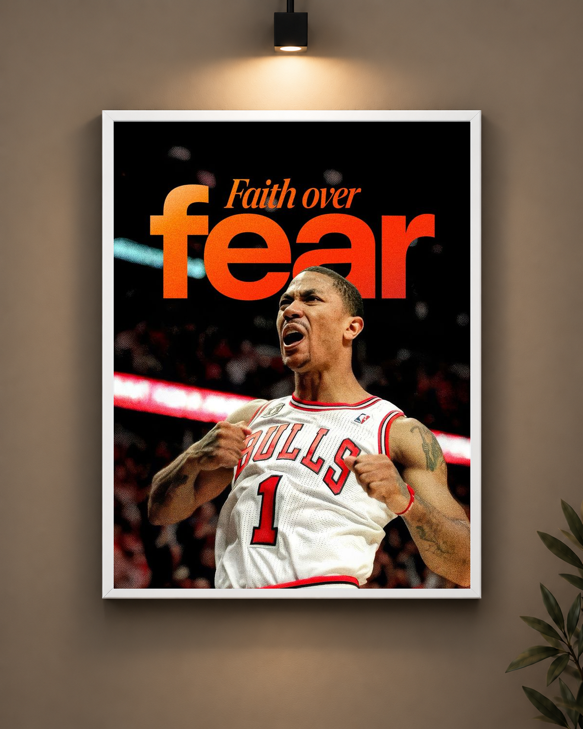 Faith Over Fear Frame in white frame - PrintIt