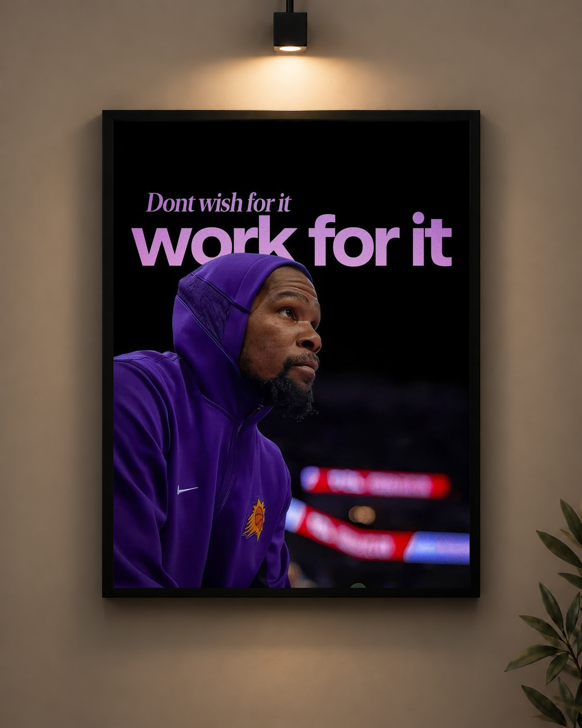 Work For It Frame in black frame - PrintIt