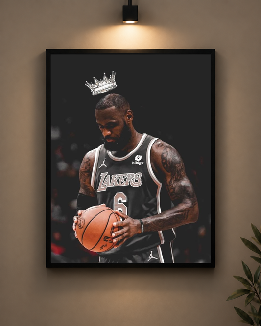 LeBron Crowned Frame in black frame - PrintIt