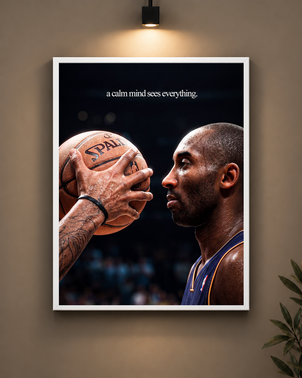 Kobe A Calm Mind Frame in white frame - PrintIt
