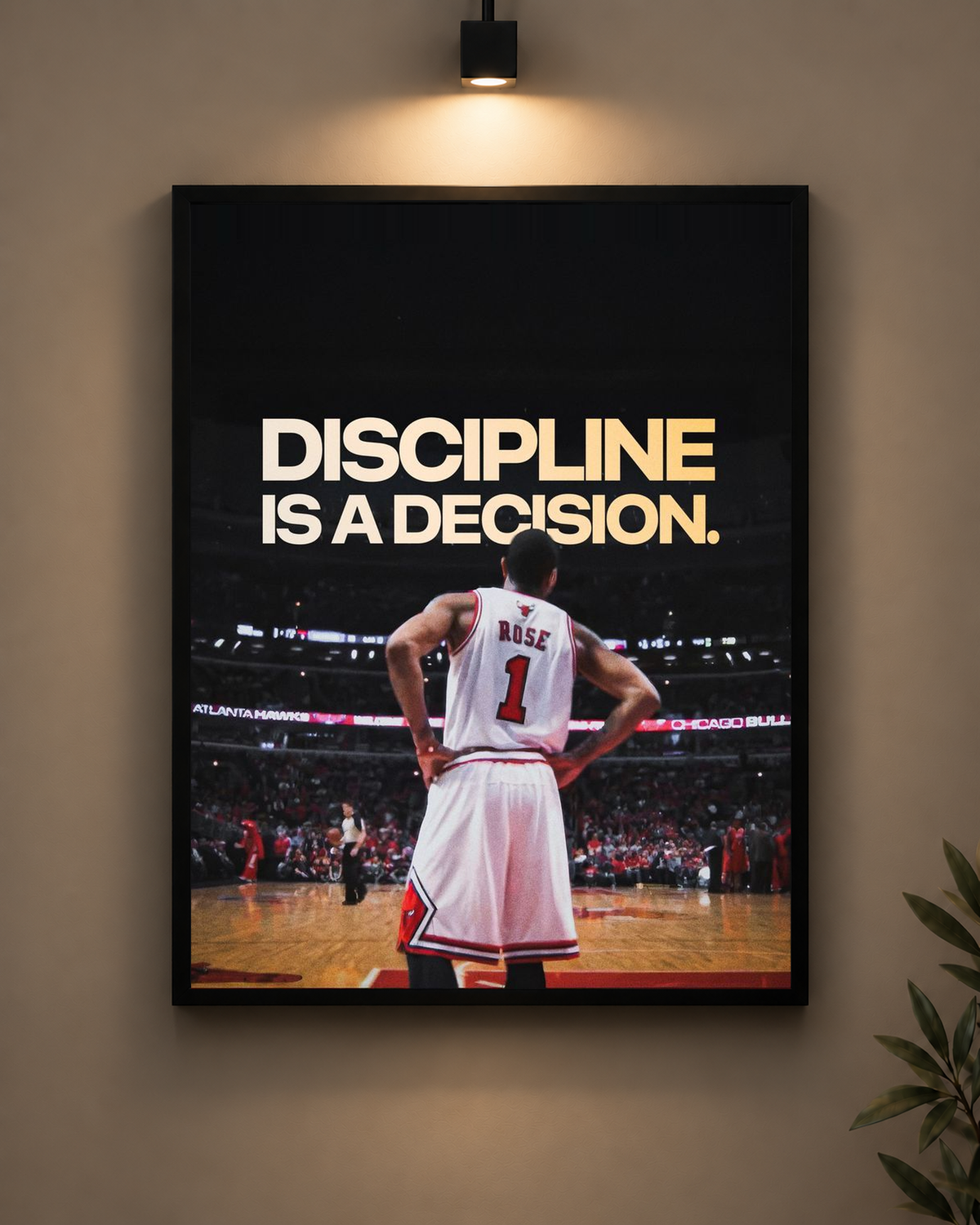 Rose Discipline Is A Decision Frame in black frame - PrintIt
