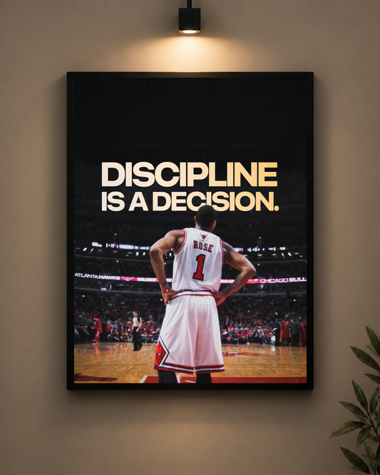 Rose Discipline Is A Decision Frame in black frame - PrintIt
