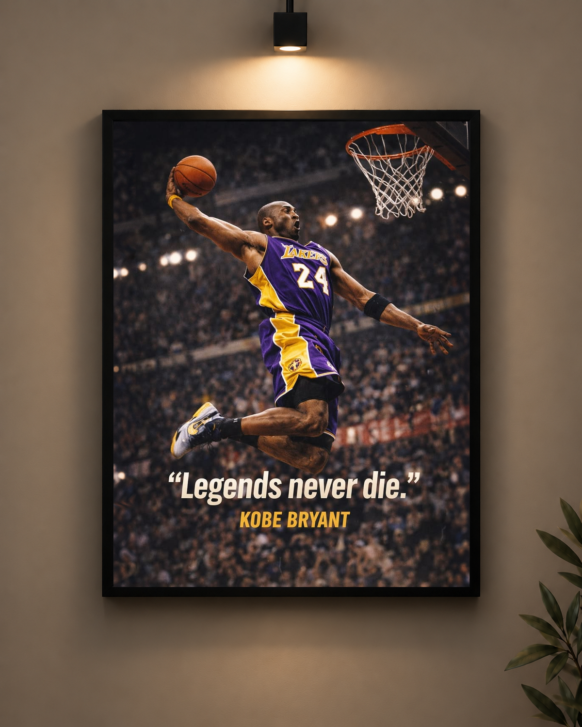 Kobe Legends Never Die Frame in black frame - PrintIt
